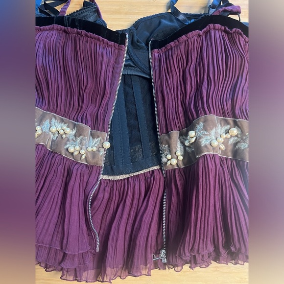 NWT Dolce & Gabbana- Silk Blend and Velvet Corset Top. Size IT 46/ US XS - Picture 8 of 10